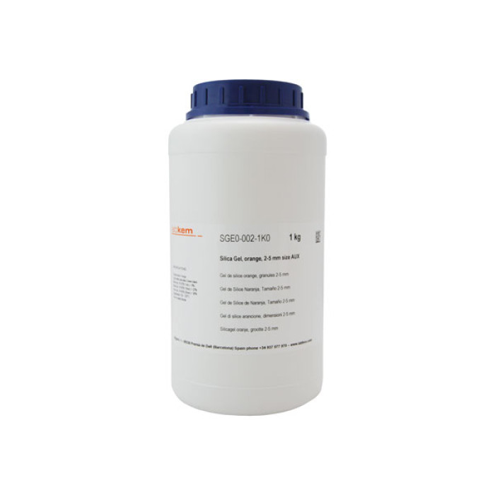 Gel de sílice con indicador naranja sin cobalto para desecadores LABKEM