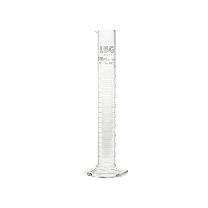 Probeta graduada clase B borosilicato 3.3 base hexagonal TC