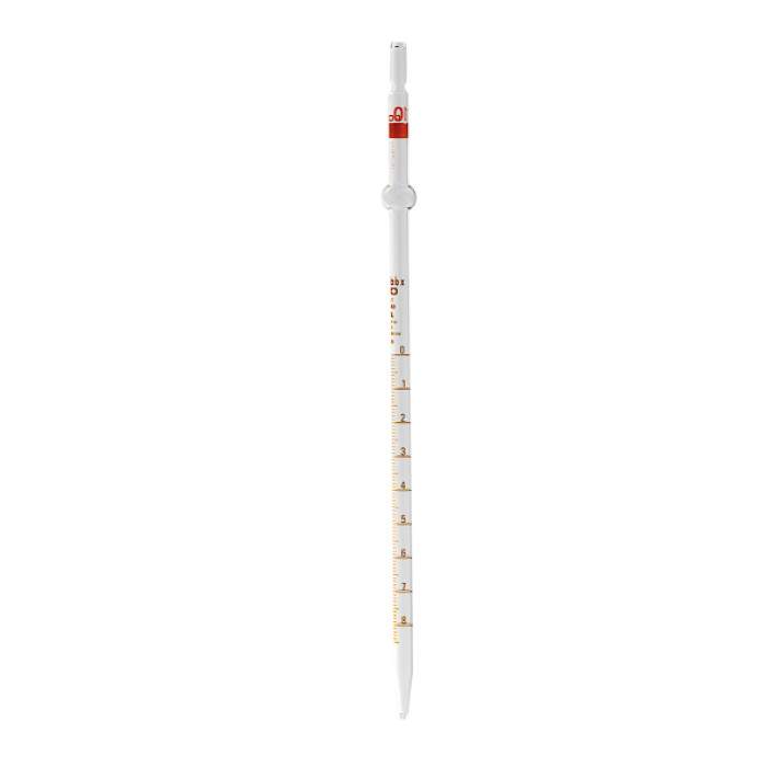 Pipeta graduada clase A vidrio borosilicato terminal cero arriba TD