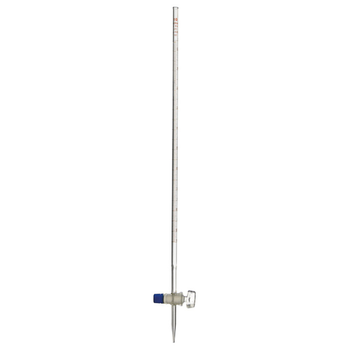 Bureta con llave recta de vidrio clase A ISO 385 calibrada TD