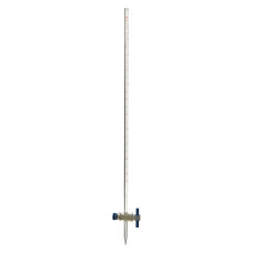 Bureta con llave recta de PTFE clase A ISO 385 calibrada por vertido