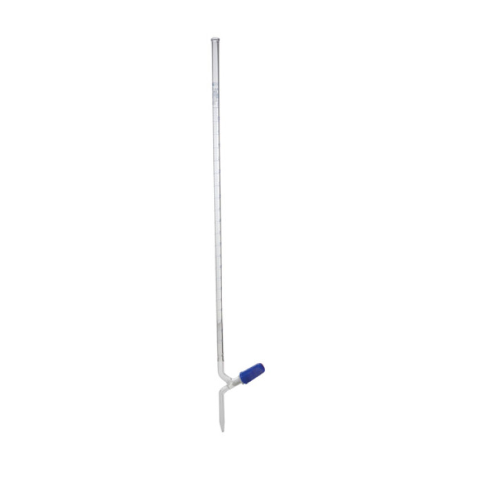 Bureta con llave de aguja PTFE franja Schellbach clase AS borosilicato 3.3 GLASSCO