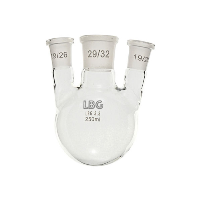 Matraz esférico 3 bocas paralelas esmeriladas borosilicato 3.3