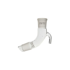 Adaptador curvo 105° con oliva lateral borosilicato 3.3 para tubo Øint. 6 mm