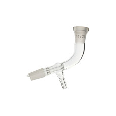 Colector acodado 105° con tubo interior y oliva lateral borosilicato 3.3 Ø int. 6 mm
