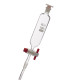 Embudo de adición cilíndrico esmerilado con llave de PTFE borosilicato 3.3