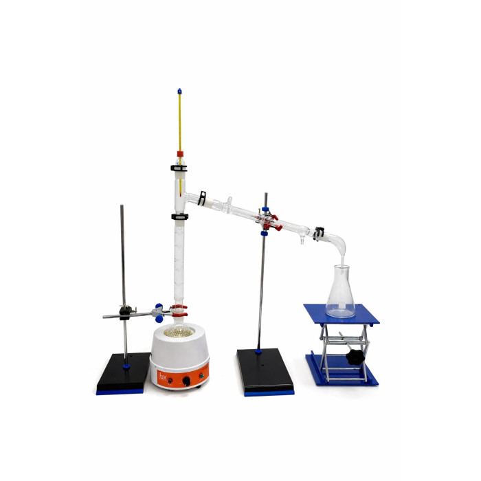Equipo para destilación fraccionada con columna Vigreux NS 29/32 borosilicato 3.3
