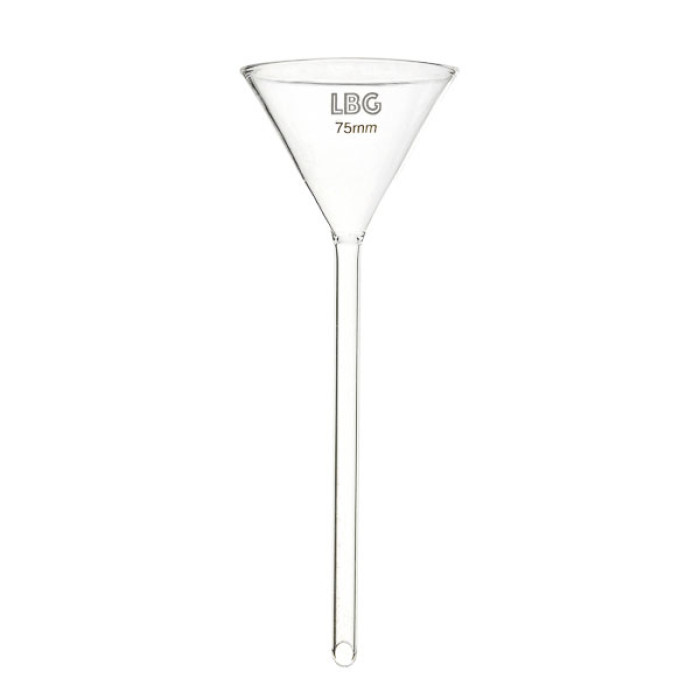 Embudo de rama larga vidrio borosilicato 3.3 ángulo 60° ISO 4798