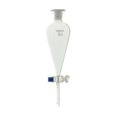 Embudo de decantación cónico llave de vidrio tapón de plástico borosilicato 3.3