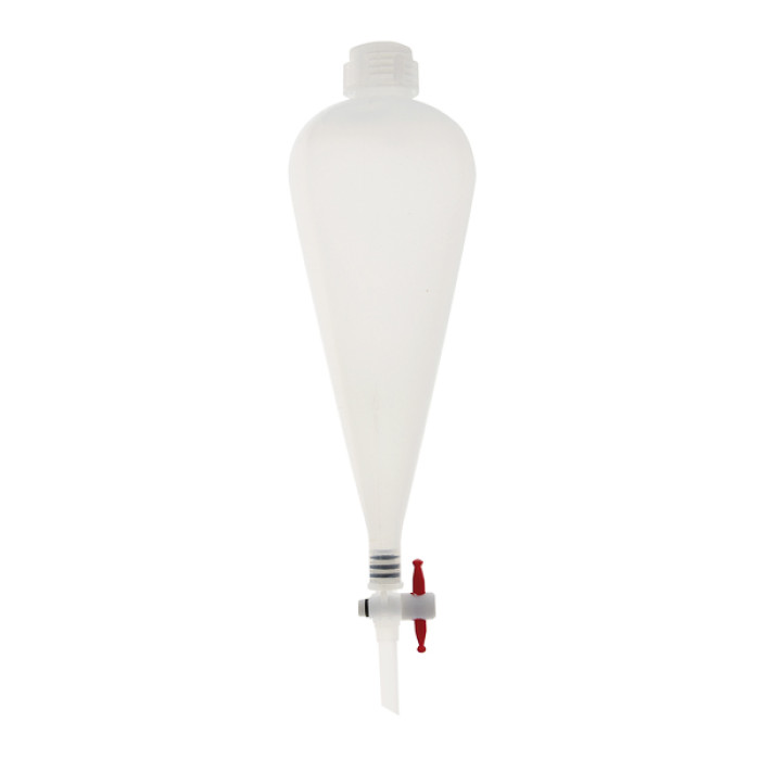 Embudo de decantación polipropileno con llave PTFE autoclavable