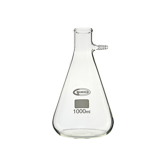 Matraz Kitasato forma Erlenmeyer borosilicato 3.3 GLASSCO ISO 6556