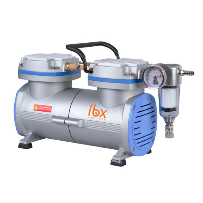 Bomba de vacío de pistón sin aceite LBX V con vacuómetro incluido