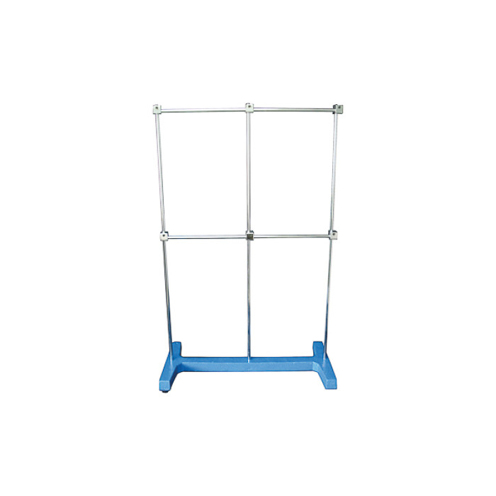 Soporte en H con pie macizo, 3 varillas verticales, 2 horizontales y 6 nueces