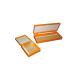 Caja para portaobjetos 25 unidades ABS naranja con base de corcho