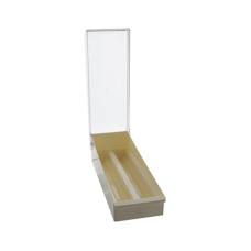 Caja para portaobjetos 100 ranuras numeradas tapa transparente
