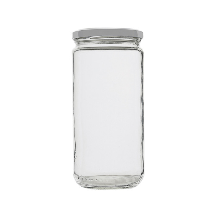 Tarro de vidrio con tapa bayoneta vidrio neutro LBG N tapa blanca