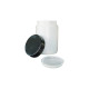 Tarro HDPE boca ancha con tapa negra y obturador — Duquesa