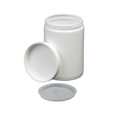 Tarro HDPE boca ancha opaco blanco con obturador (duquesas)