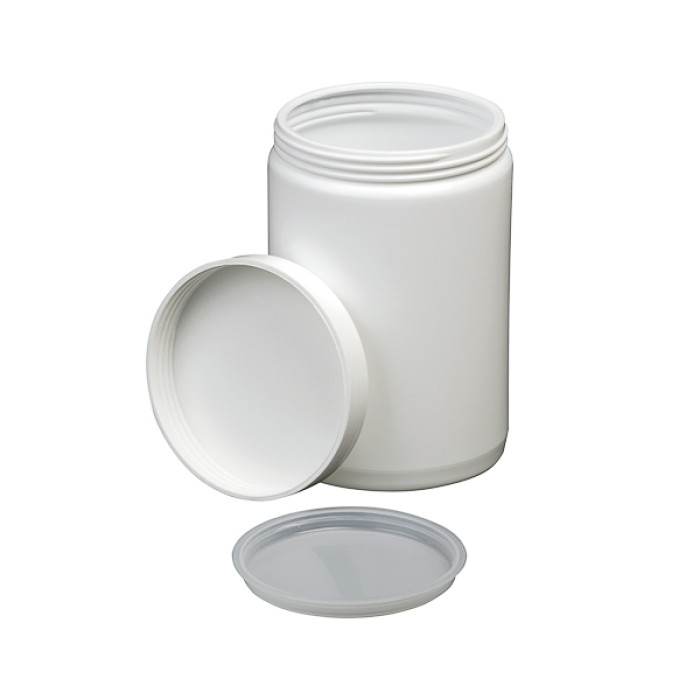 Tarro HDPE boca ancha opaco blanco con obturador (duquesas)