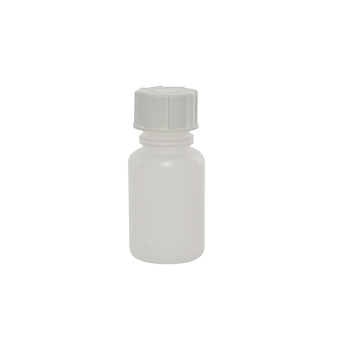 Frasco PP redondo boca ancha graduado autoclavable rosca DIN 13316/168