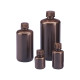 Frasco HDPE cuello estrecho ámbar con tapón rosca PP
