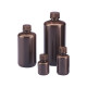 Frasco HDPE cuello estrecho ámbar con tapón rosca PP