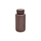 Frasco HDPE cuello ancho ámbar con tapón PP rosca