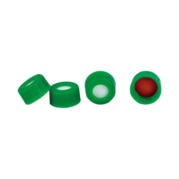 Tapón roscado 9-425 polipropileno con septum silicona/PTFE para viales