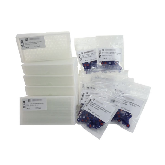 Pack ahorro 1000 viales de rosca + 1000 tapones con septum silicona/PTFE