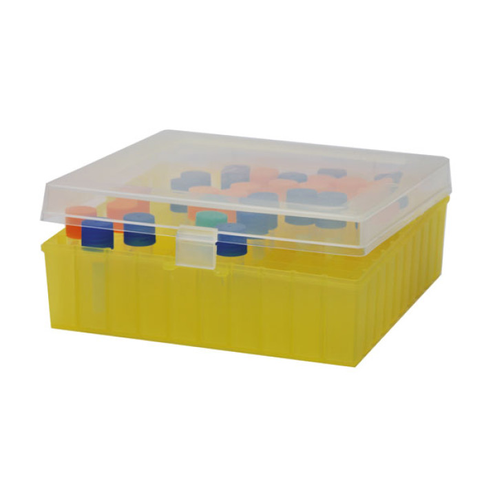 Caja de plástico para viales con tapa bisagra congelable -130 °C a +130 °C polipropileno autoclavable