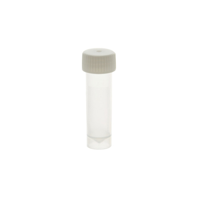 Tubo con faldón para transporte de muestras PP con tapón rosca HDPE fondo cónico