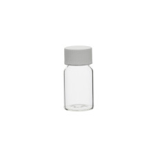 Vial de vidrio transparente para muestras con tapón rosca PP y junta EPE