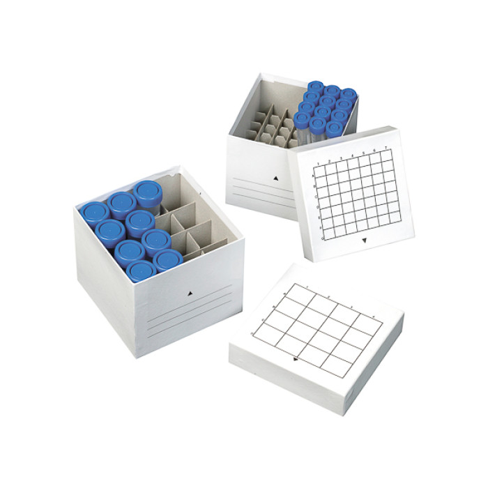Caja de cartón congelable para tubos de centrífuga 15 ml y 50 ml hasta -80 °C
