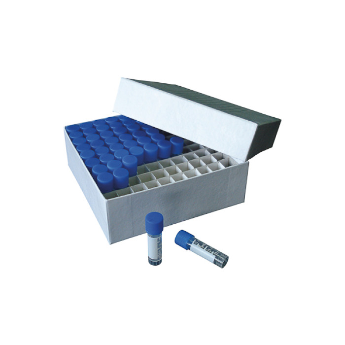 Caja de cartón para criotubos hasta 2 ml congelable hasta -80 °C