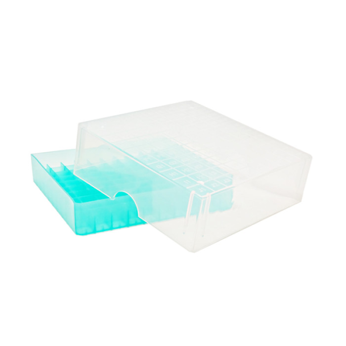 Caja para criotubos de polipropileno con tapa numerada congelable -90 °C a +120 °C