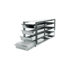 Rack para congelador vertical con bandejas extraíbles acero inoxidable — para cajas 135 x 135 mm
