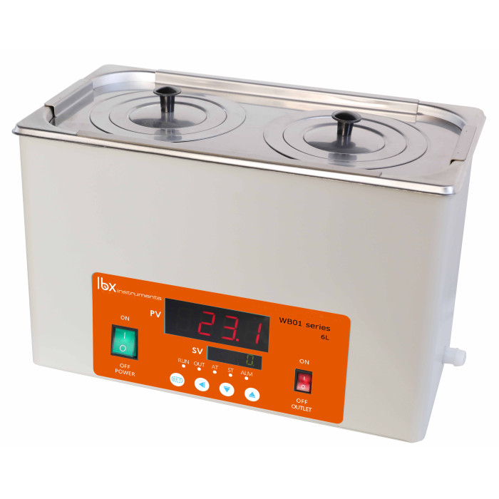 Baño termostático digital 100 °C cuba inox 304 con temporizador y alarma de sobrecalentamiento