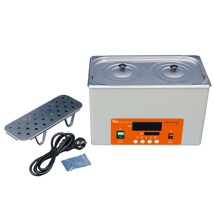 Baño termostático digital 100 °C cuba inox 304 con temporizador y alarma de sobrecalentamiento