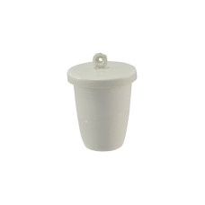 Crisol de porcelana forma alta con tapa Basic Line — esmaltado interior y exterior