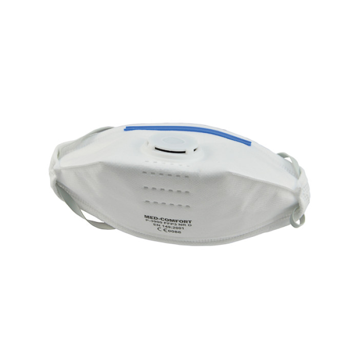Máscara respiratoria desechable FFP3 NR D plegable sin látex