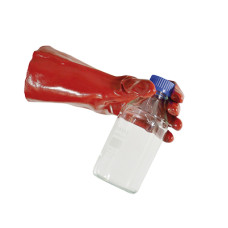 Guantes antiácido de PVC rojos acabado liso EN 388 EN 420