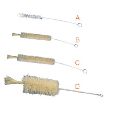 Escobillones para tubos de ensayo nylon o pelo natural mango alambre galvanizado