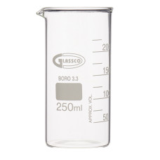 Vaso de precipitados forma alta borosilicato 3.3 GLASSCO con pico graduado DIN 12331