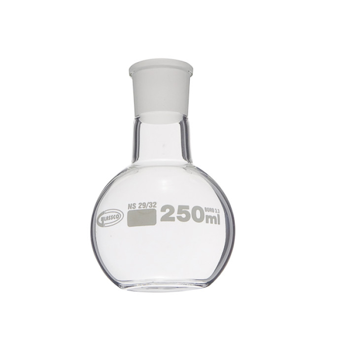 Matraz esférico fondo plano boca esmerilada borosilicato 3.3 GLASSCO