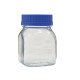 Frasco graduado con rosca GL 80 ISO 4796 borosilicato 3.3 con tapón PP azul