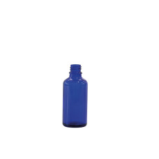 Frasco de vidrio azul rosca DIN-18 sodocálcico tipo III USP