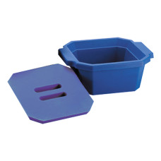 Cubo para hielo con tapa de poliuretano azul