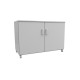 Mueble auxiliar de laboratorio con ruedas y dos puertas