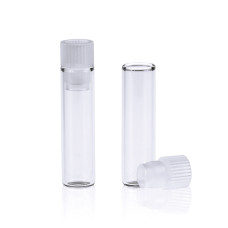 Vial Shell 1 ml fondo plano cristal transparente con tapón