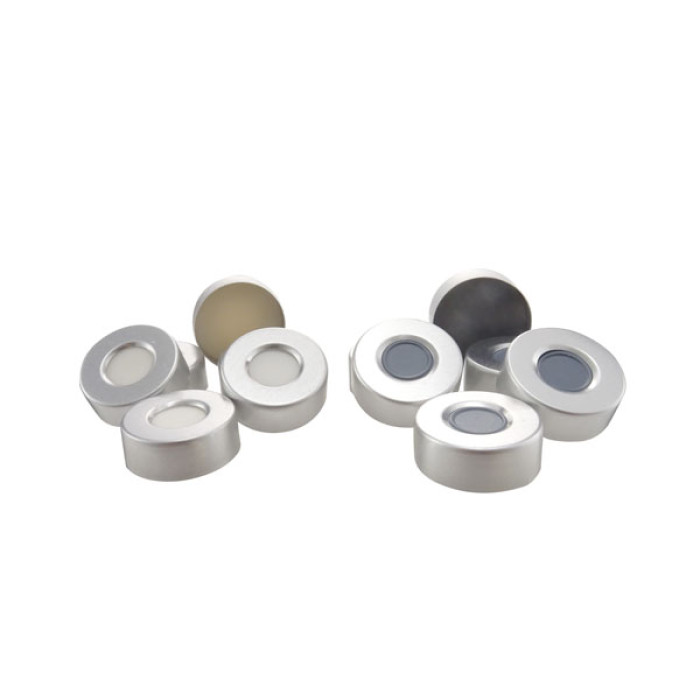 Cápsula de aluminio Ø20 mm con septa para viales de cromatografía